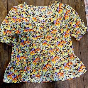 Pleione Colorful Floral Blouse (Size Medium)